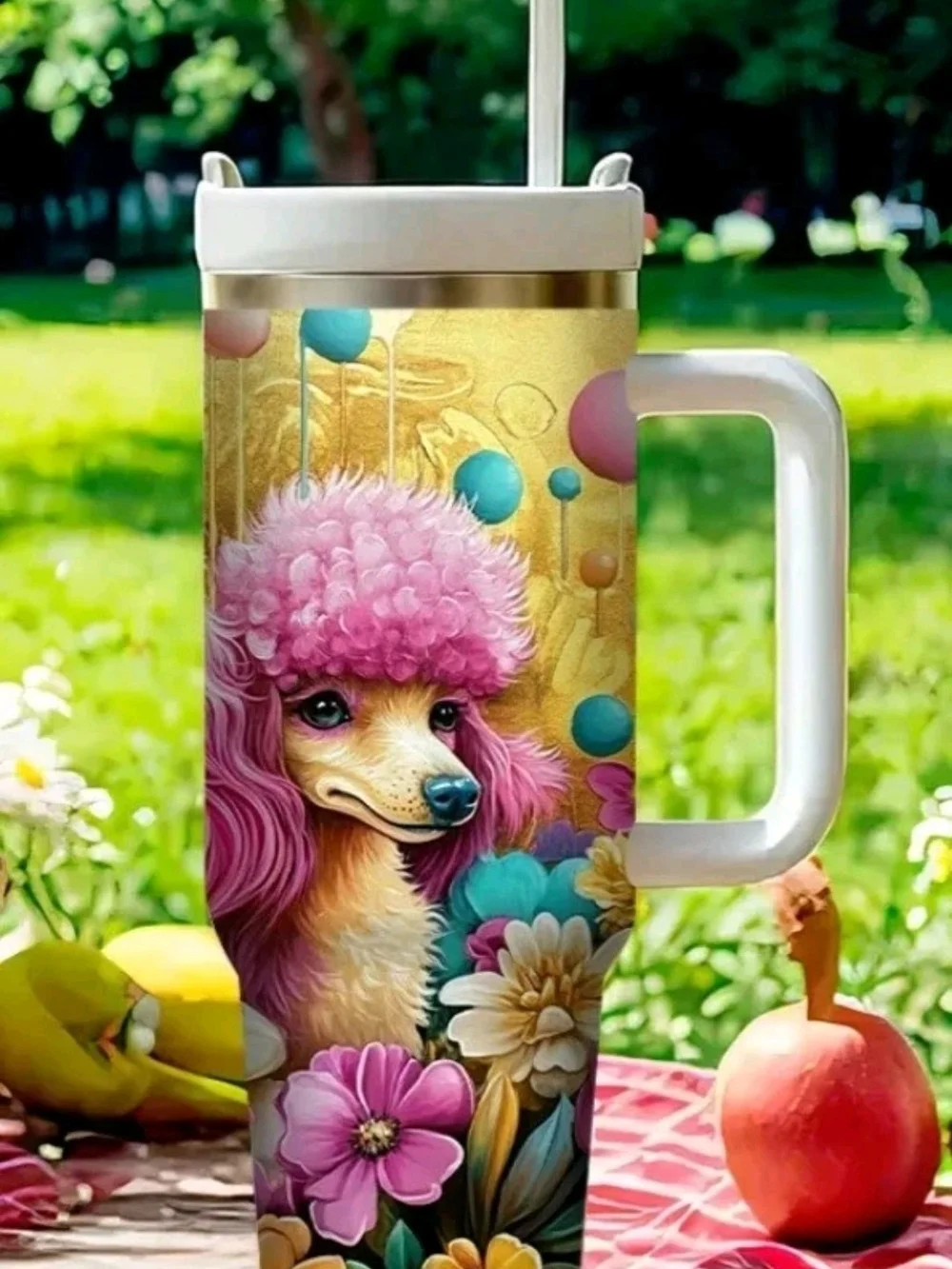 Beautiful & Colorful (Poodle Party) Stainless Steel Insulated Tumbler 40oz.